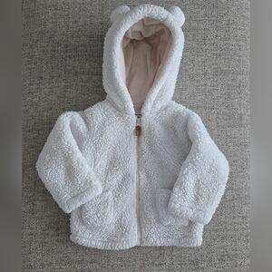 Carters Sherpa Zipper Teddy Ear Hood Jacket With Pockets 18 Months